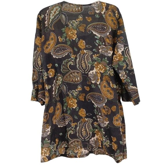 Soula Floral Paisley Embroidered Beaded Embellished Tunic Top Women's Artsy - Picture 2 of 10